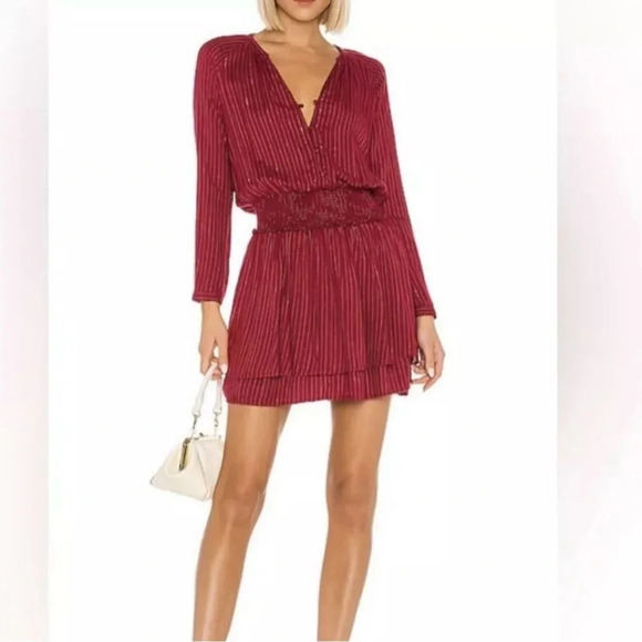 Rails Jasmine Red Mini Smock Dress in Messina Stripe Womens Small - Picture 2 of 11